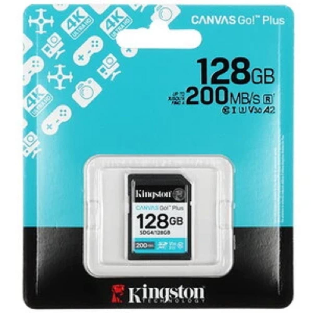 SecureDigital 64GB Kingston Canvas React Plus, 64 Гб, UHS-II Class U3 V90, чтение: 300Мб/с, запись: 260Мб/с