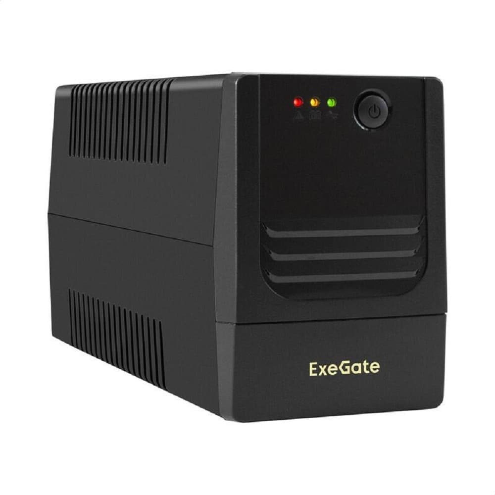 Exegate EX299492RUS ИБП ExeGate Power NB-1000.LED.AVR.2SH (1000VA/650W, LED, AVR, 2*Schuko, батарея 12V 9Ah, Black)