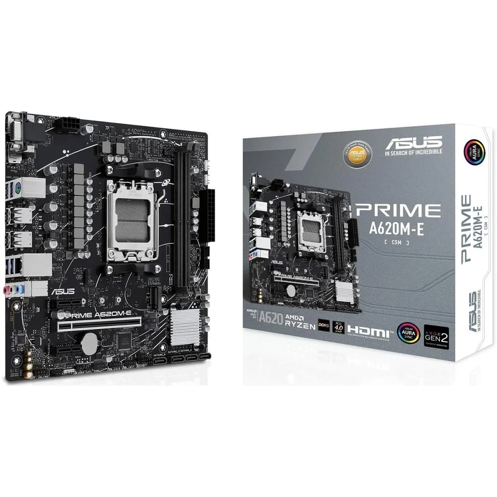 ASUS PRIME A620M-E-CSM (Socket AM5, mATX, 2xDDR5(96GB), VGA/DP/HDMI, 1xPCIe 4.0x16/2xPCIe 4.0x1, 1xLAN, 4xSATA 6Gb/s, 1xM.2, 2xUSB 3.2, 4xUSB 2.0, 1xPS/2)