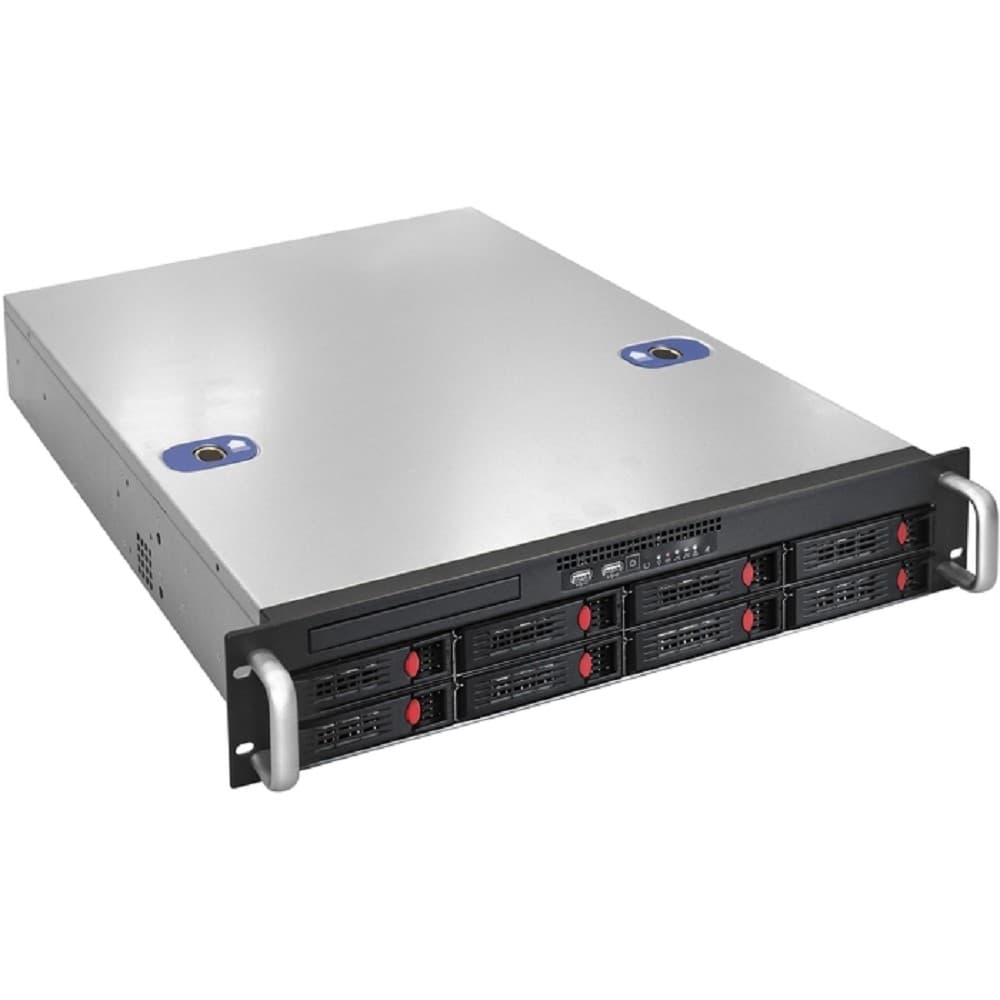 Exegate EX281232RUS Серверный корпус ExeGate Pro 2U550-HS08 <RM 19", высота 2U, глубина 550, без БП, 8xHotSwap, USB>