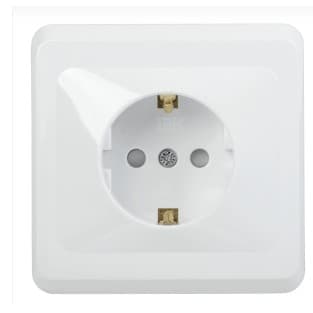 Iek ERV14-K01-16-DM РСш10-3-ВБ Розетка 1местн. c з/к c защ.штор. 16А ВЕГА (белый) IEK