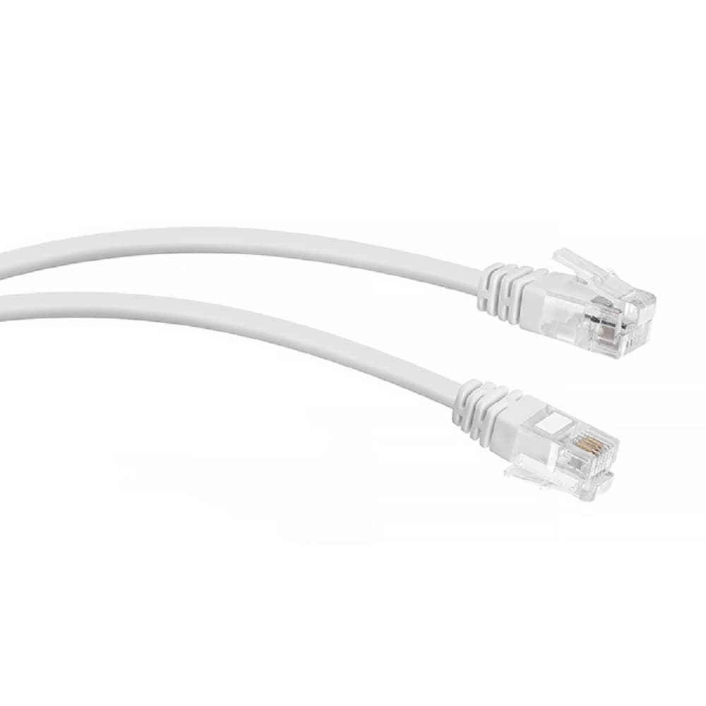 Cabeus PC-TEL-RJ12-0.5m Патч-корд телефонный 2х6р4с, белый, PVC, 0.5 м