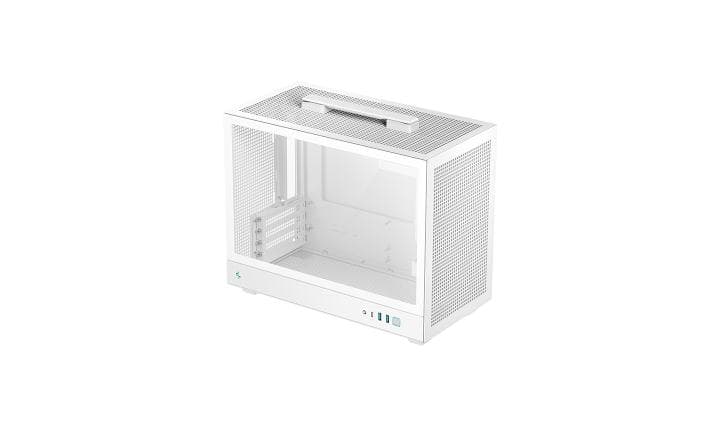 Корпус Deepcool CH160 PLUS WH без БП, боковое окно (закаленное стекло), белый, MICRO ATX/MINI-ITX