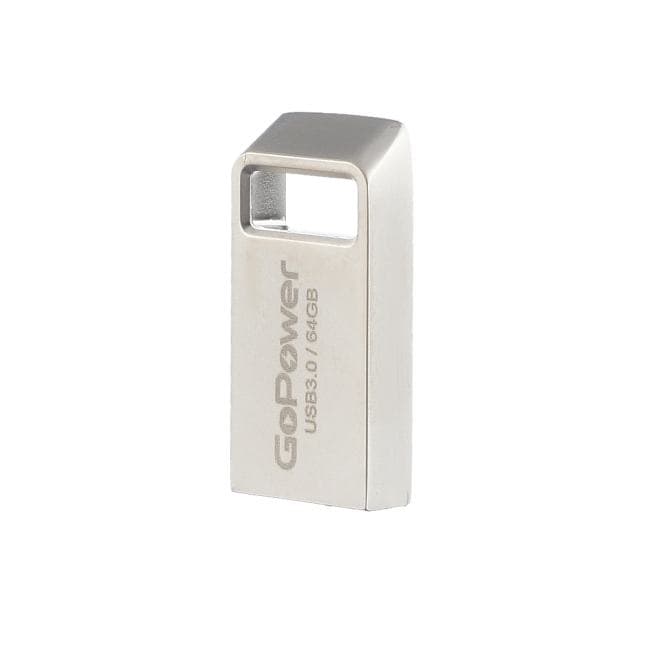 GoPower 00-00027359 Флеш-накопитель/ Флеш-накопитель GoPower MINI 64GB USB3.0 металл серебряный (1/50/1000)