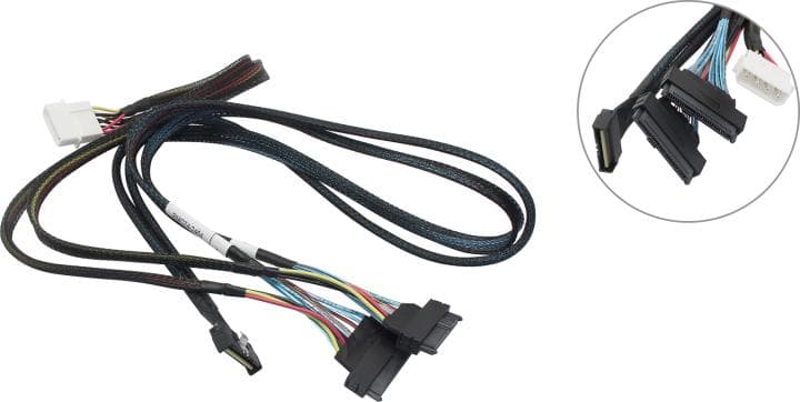 Amphenol <RMC74-2464> Кабель MCIO x8->2xSFF-8639