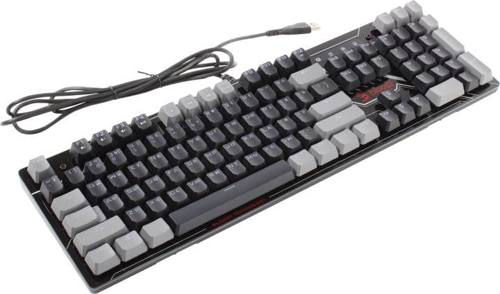 Клавиатура Bloody B808N <Raven/LK Blue> <USB> 104КЛ, подсветкаклавиш