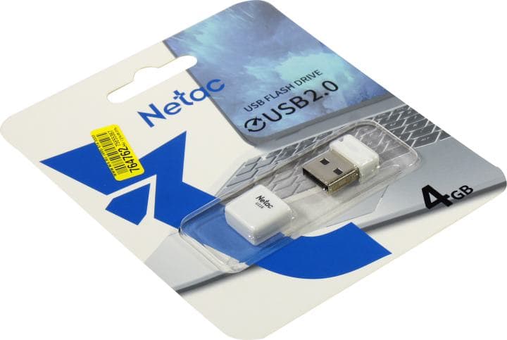 Netac <NT03U116N-004G-20WH> USB2.0 Flash Drive 4Gb (RTL)