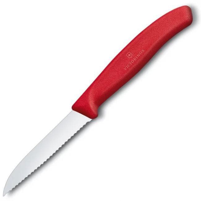 Нож кухонный Victorinox Swiss Classic (6.7431) стальной для овощей лезв.80мм серрейт. заточка красны