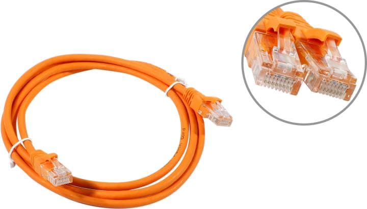 Cabeus <PC-UTP-RJ45-Cat.5e-1.5m-OR-LSZH> Patch Cord UTP кат.5e LSZH, 1.5м, оранжевый <9522c>