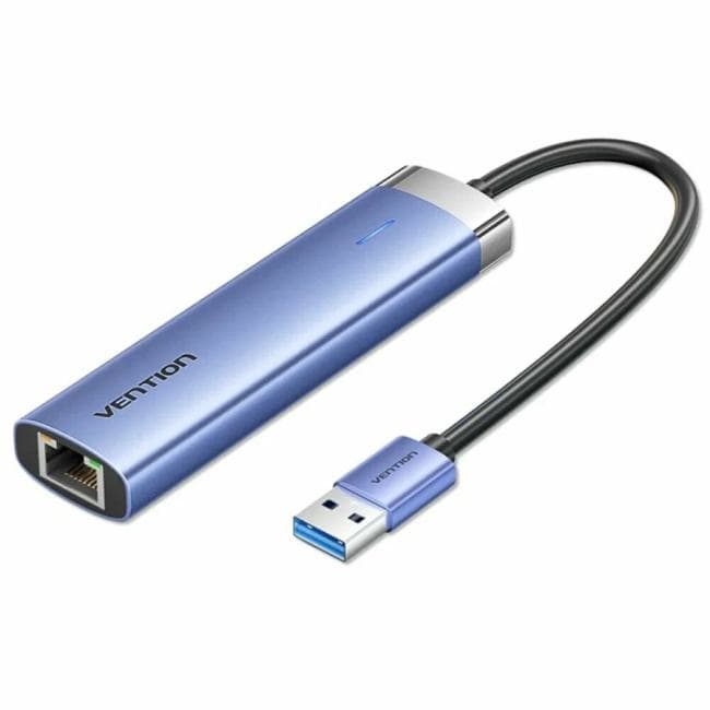 Vention TGFSB Сетевой адаптер Vention USB 3.0 M/Gigabit Ethernet RJ45+OTG хаб 3xUSB Синий - 0.15м.