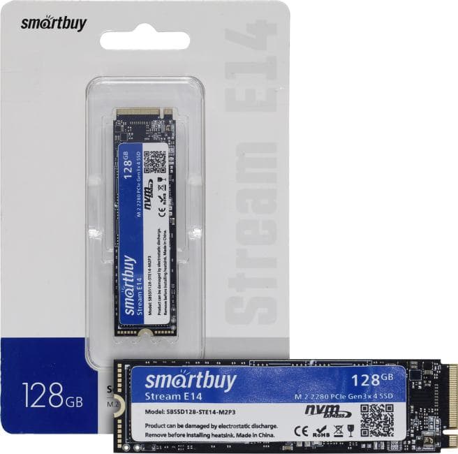 SSD 128 Gb M.2 2280 M Smartbuy Stream E14 <SBSSD128-STE14-M2P3> 3D TLC