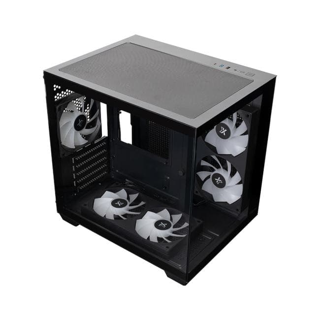 QW400M-2FA24A-1FC12A-C6-AC XASTRA QW400M 5ARGB-FC-C6-AC Black mATX/Aquarium/Screewless/1x120mm+2x240 ARGB PWM FC fans/A