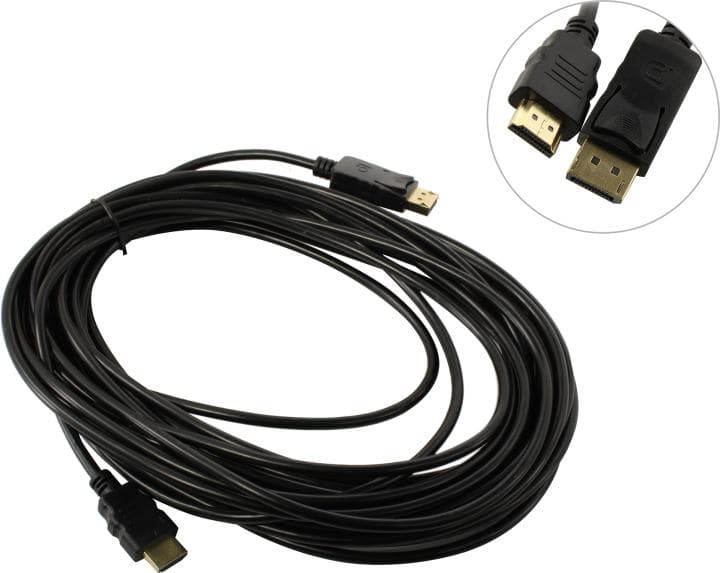 ExeGate <EX-CC-DP-HDMI-10.0> Кабель-переходник DisplayPort (M) ->HDMI (M) 10м <EX294713RUS>