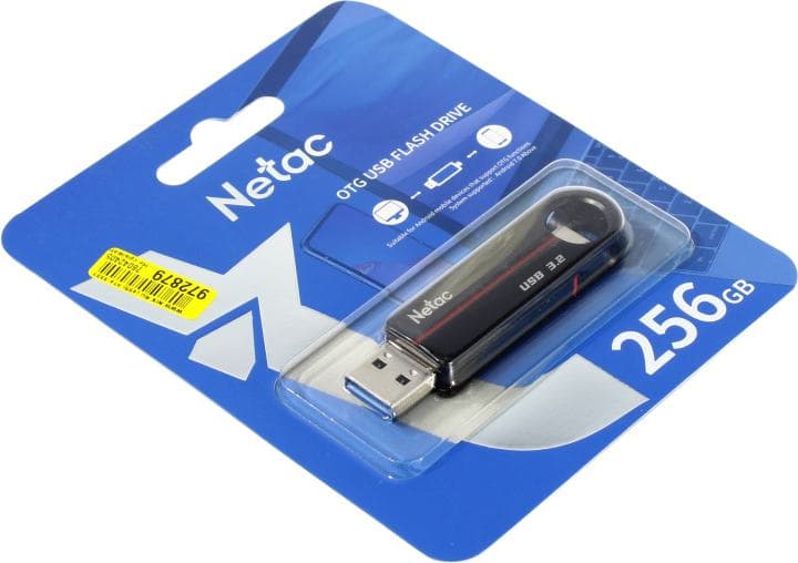 Netac <NT03US18C-256G-32BK> USB3.2/USB-C Flash Drive 256Gb (RTL)