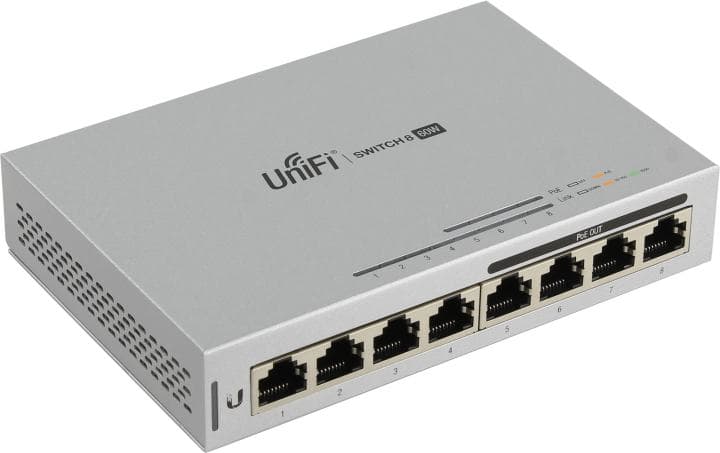 UBIQUITI <US-8-60W> UNIFI Switch (4UTP 1000Mbps + 4UTP 1000Mbps PoE+)