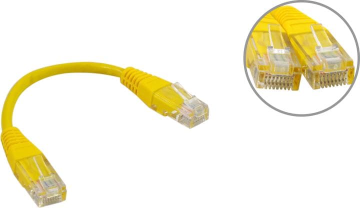 TWT <TWT-45-45-0.15-YL> Patch Cord UTP кат.5e, 0.15м, жёлтый