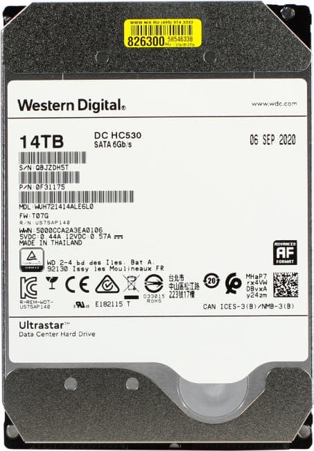 HDD 14 Tb SATA 6Gb/s Western Digital DC HC530 <WUH721414ALE6L0>
