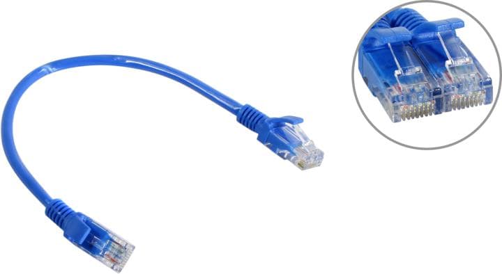 Cablexpert Патч-корд медный UTP PP10-0.25M/B кат.5, 0.25м, литой, многожильный (синий)