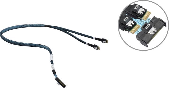 LR-LINK <LRMCIOSF54(8i/4i)-0.8M> Кабель MCIO x8->2xSFF-8654