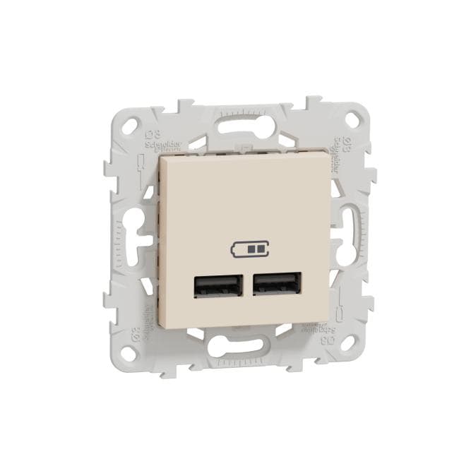 Schneider Electric NU541844 UN розетка USB, 2-местная, 2100 мА, беж