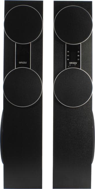 Колонки Ginzzu GM-325 (2x60W, дерево, Bluetooth, USB, SD, FM, ПДУ)