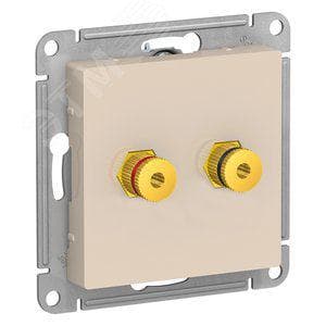 Розетка Systeme Electric ATN000287 AtlasDesign, аудио, двухместная, бежевая