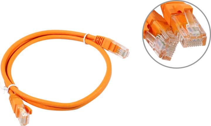 Cabeus <PC-UTP-RJ45-Cat.5e-1m-OR-LSZH> Patch Cord UTP кат.5e LSZH, 1м, оранжевый <9521c>
