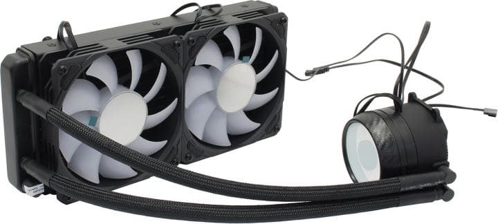Aerocool <Mirage L240> вод.охл.(4пин,775/1155/1200/2011/2066/AM4-FM2,26.8дБ, 600-2000об/м,Cu+Al)