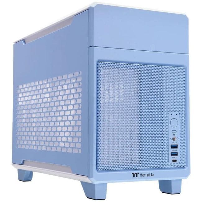 CA-11A-00SFNN-00 Корпус Thermaltake TR100 Hydrangea голубой без БП miniITX 8x140mm 2x200mm 2xUSB3.0 audio bott PSU