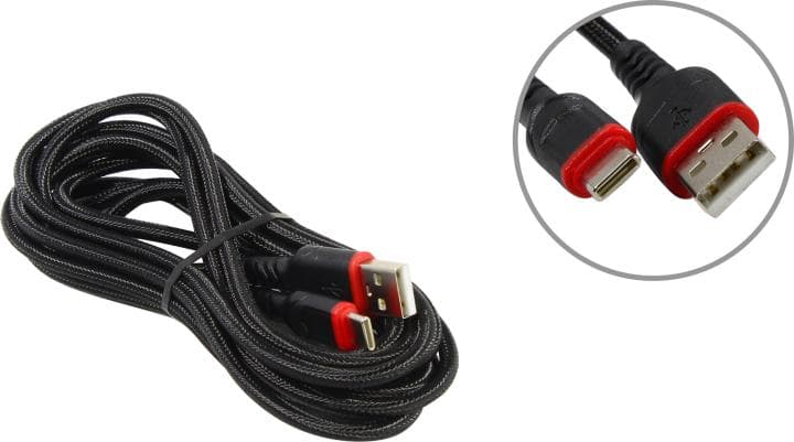 Hoco X59 Black <623070> Кабель USB AM-->USB-C 3м