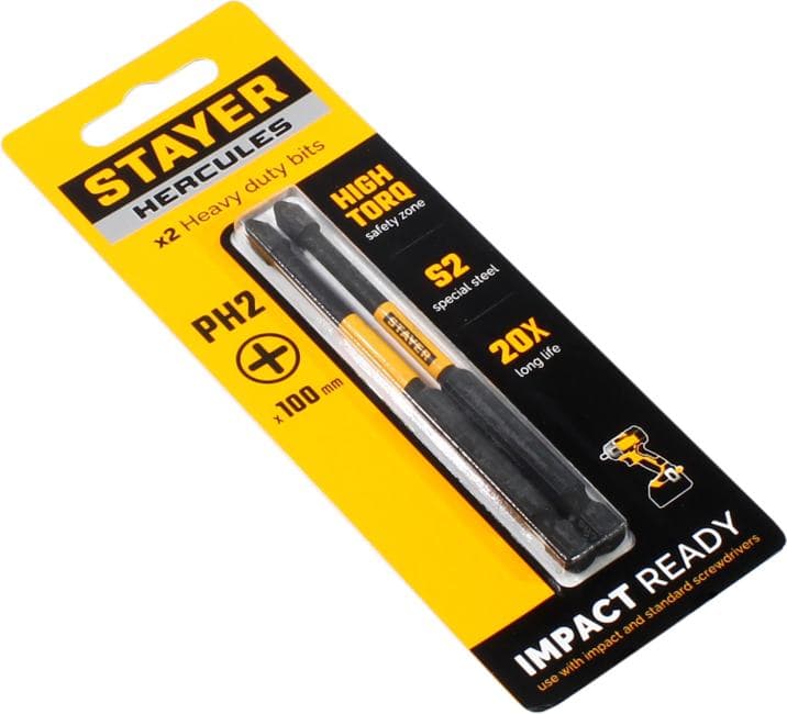 STAYER <26231-2-100-2> Торсионные биты (2 шт, PH2, 100 мм)