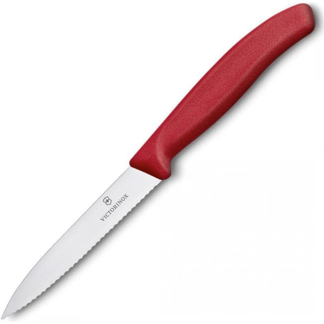 Нож кухонный Victorinox Swiss Classic (6.7731) стальной разделочный для овощей лезв.100мм серрейт. заточка красный
