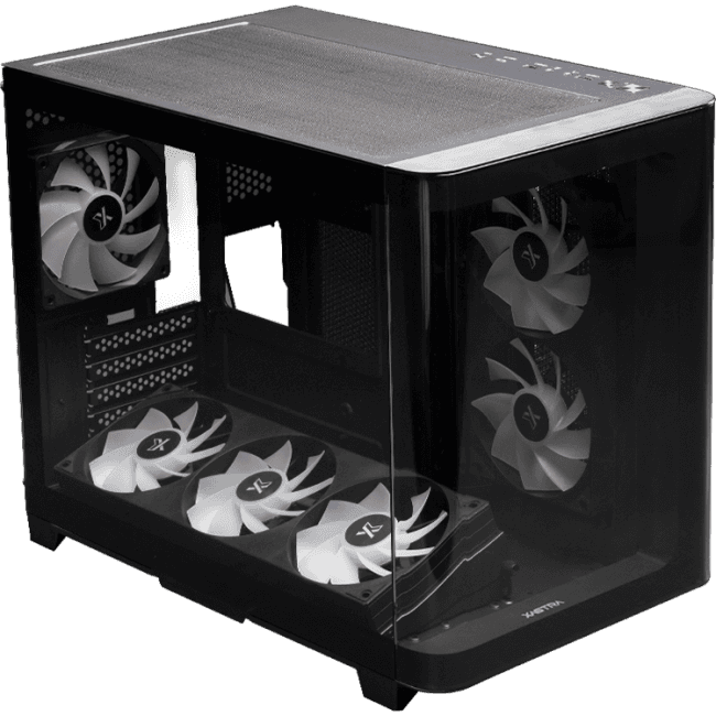 QR500M-1FA36A-1FA24A-1FC12A-C6-UC Корпус XASTRA QR500M 6ARGB-FC-C6-UC Black mATX/Aquarium/ 2 Curve Glass /1x360mm+1x240
