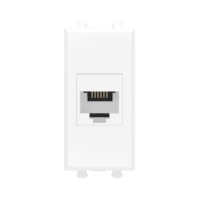 Телефонная розетка DKC 4400611 RJ-12 без шторки модульная, "Белое облако", 1 модуль, "Avanti"