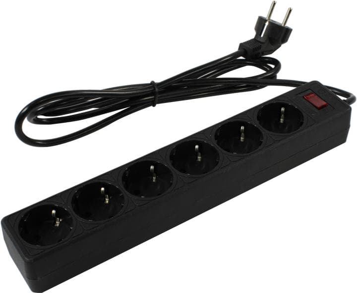 Сетевой фильтр 5bites <SP6B-518> Black <1.8м> ( 6 розеток )
