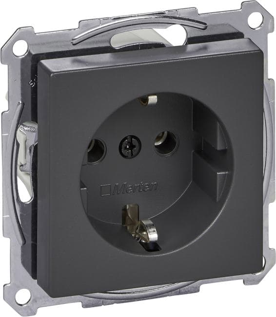 Schneider Electric MTN2301-0414 Sys M Розетка без шторок в рамку антрацит SCHUKO (MTN2301-0414)