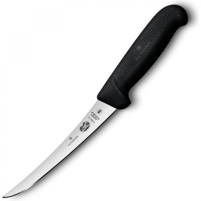 Нож кухонный Victorinox Fibrox (5.6663.15) стальной разделочный лезв.150мм прямая заточка черный