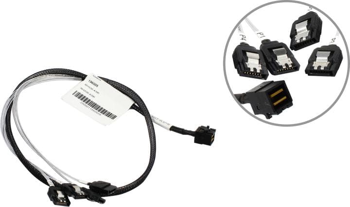Amphenol <RHS36-4395> Кабель SFF-8643->4xSATA
