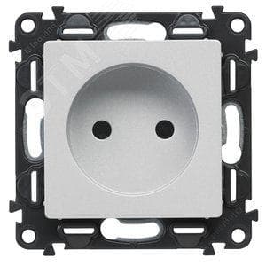 LEGRAND 754972 Valena LIFE Лицевая панель силовой розетки 2К Алюминий