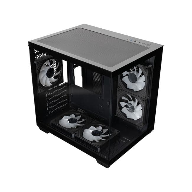 QW400M-5FM12A-C6-AC XASTRA QW400M 5ARGB-C6-AC Black mATX/Aquarium/Screewless/5x120mm ARGB PWM FM fans/Argb+PWM HUB 6por