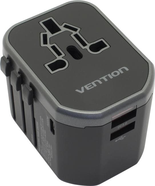 Vention <FJCB0> Зарядное устройство USB (Вых.DC5/9/12V, 20W, 2xUSB, USB-C)