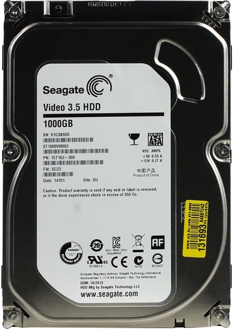 HDD 1 Tb SATA-II 300 Seagate Video/Pipeline HD <ST1000VM002> 3.5" 5900rpm 64Mb