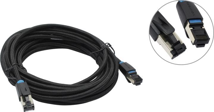 Vention <IKGBJ> Patch Cord SFTP кат.8 5м, чёрный