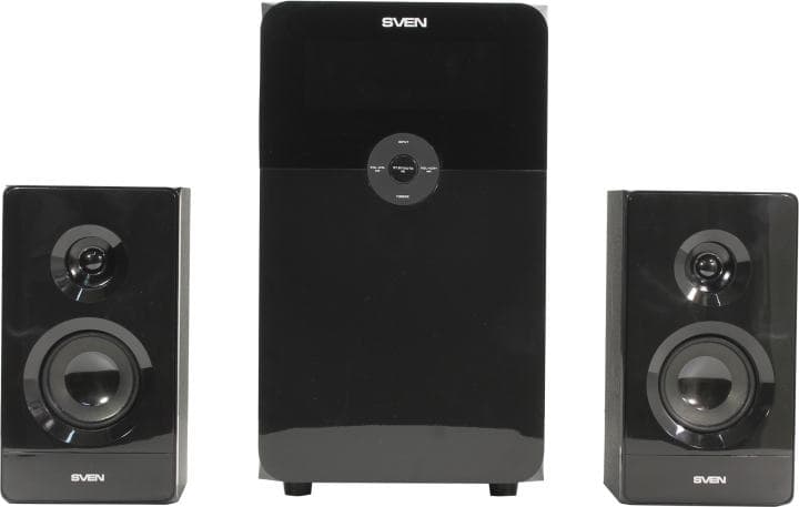 Колонки SVEN MS-2250 Black (2x15W +Subwoofer 50W, дерево, SD,USB, FM, ПДУ)