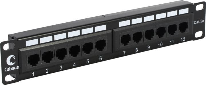 Patch Panel 10" 1U UTP 12 port Cabeus <PL-12-Cat.5e> разъём KRONE&110 (dual IDC) <7085c>