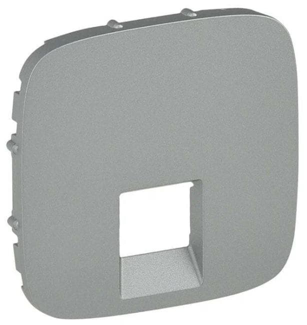 Накладка Legrand 755417 Valena ALLURE, розетки ТЛФ/комп. 1-ой, алюминий