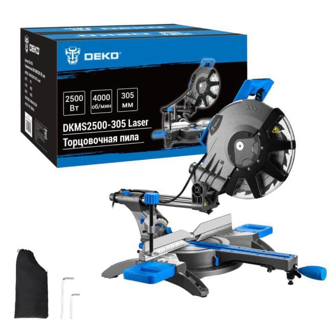 063-4316 Торцовочная пила Deko DKMS2500-305 Laser 2500Вт 4000об/мин d=305мм