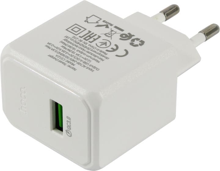 Hoco CS12A Set White <603737> Зарядное устройство USB (Вых.DC5/9/12V, 18W, USB, кабель USB-C)