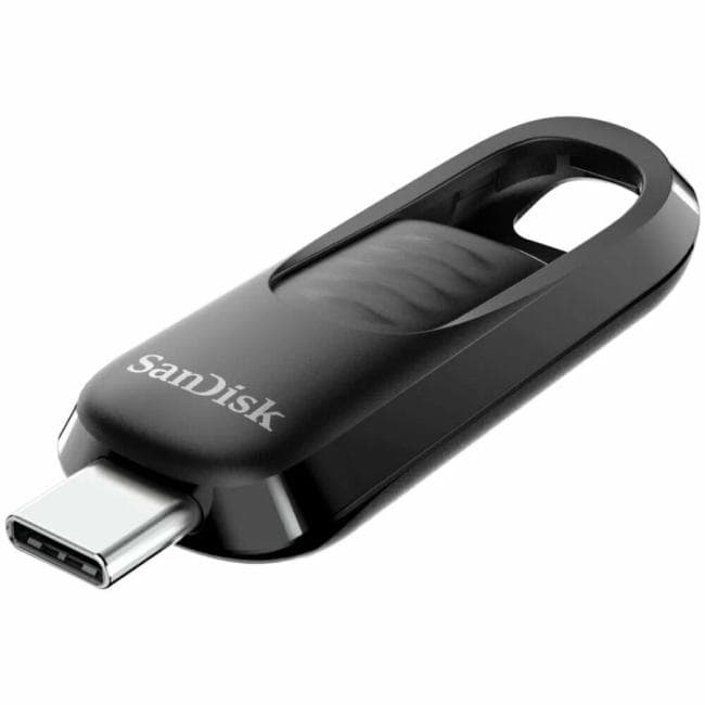 SDCZ480-128G-G46 Флэш-драйв SanDisk Ultra Slider USB Type-C Flash Drive, 128GB USB 3.2 Gen 1 Performance with a Retract