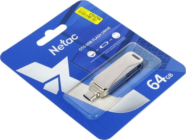 Netac <NT03U782C-064G-32PN> USB3.2/USB-C OTG Flash Drive 64Gb (RTL)